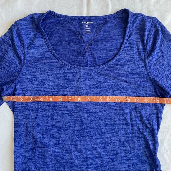 Layer 8 Quick Dry Athletic long sleeve top womens Medium M blue - Picture 3 of 4